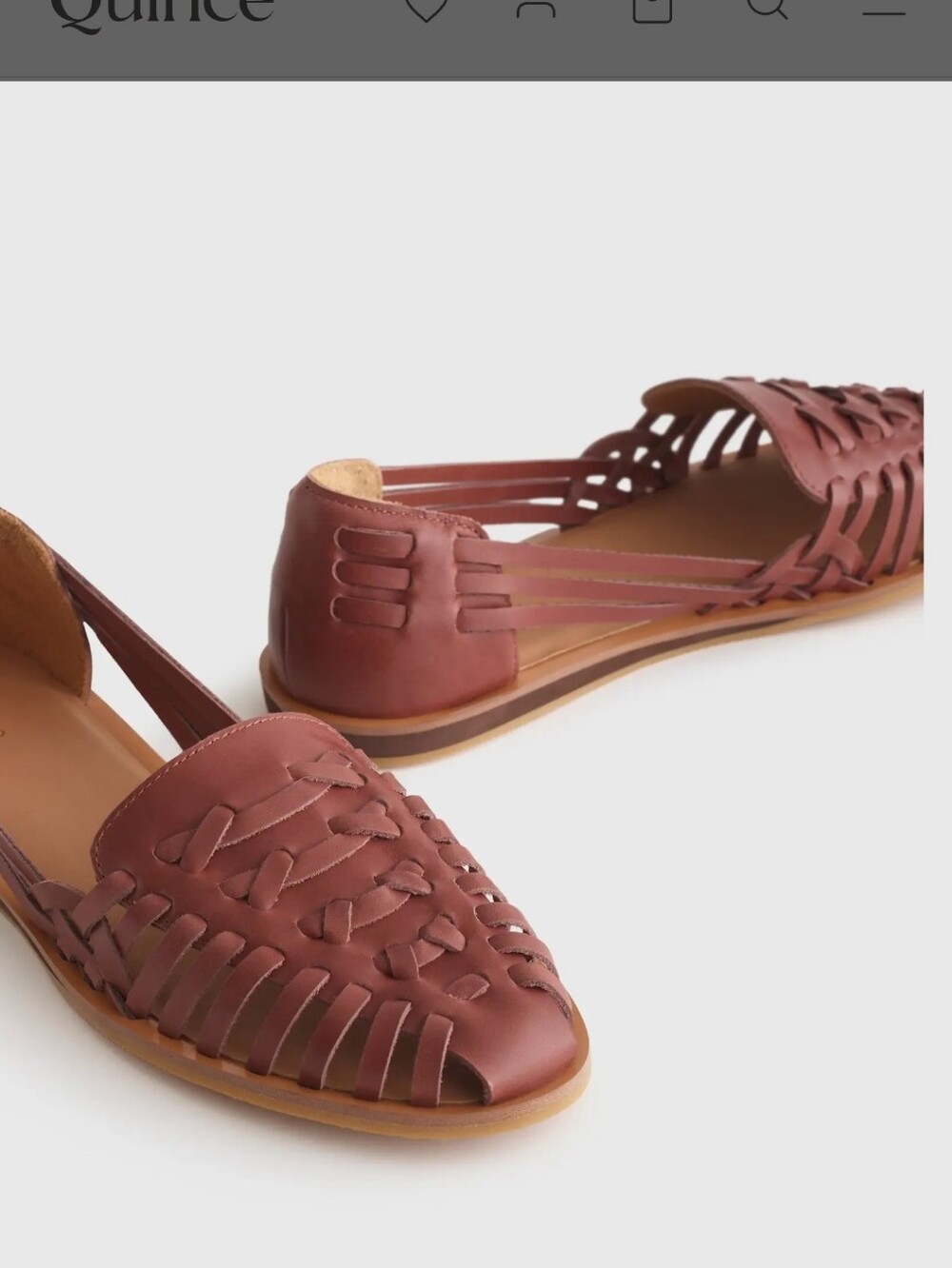 Quince Brown Braided Leather Huarache Flats Size 9 - Picture 2 of 11